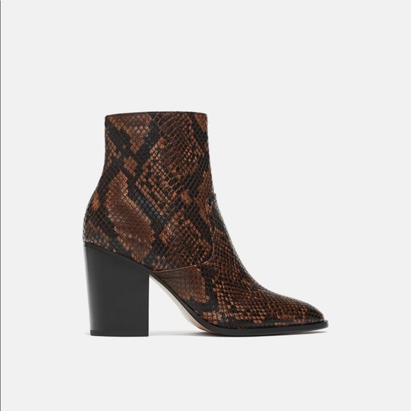 Zara Shoes - ZARA | Brown Snakeskin Boots